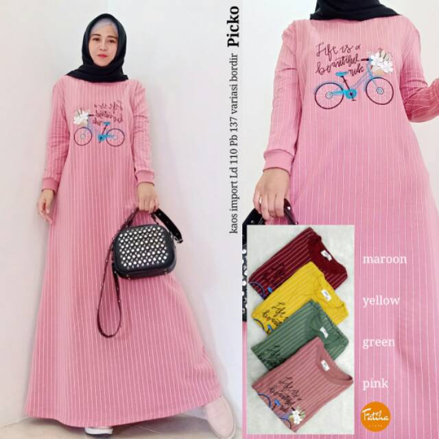 BAJU MUSLIM GAMIS BAHAN KAOS IMPORT