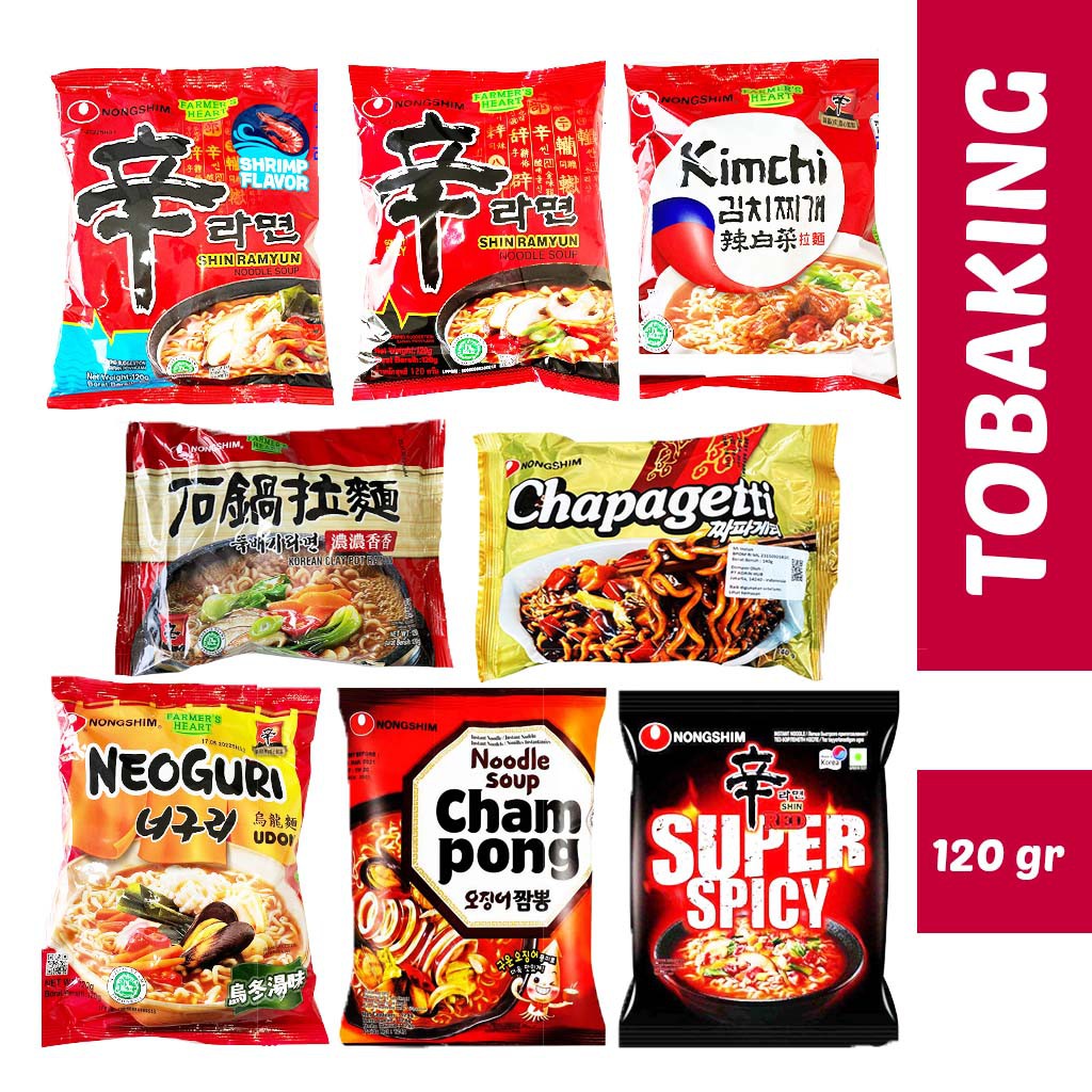 

NONGSHIM - MIE KOREA (SHIN RAMYUN/ NEOGURI/ CHAPAGHETTI/ CHAMPONG/KIMCHI)