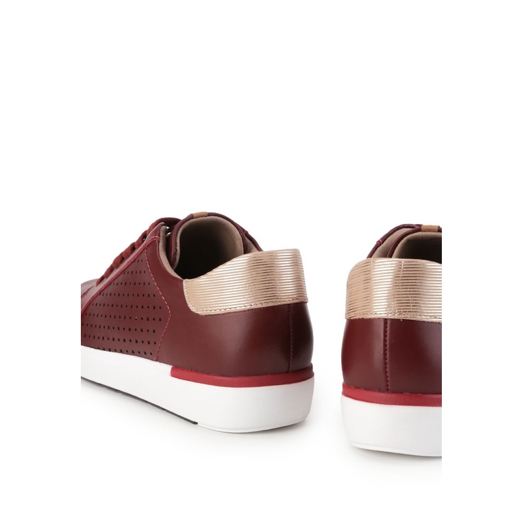 SEPATU SNEAKER KULIT OBERMAIN WANITA ORIGINAL CASUAL MERAH MAROON OW04