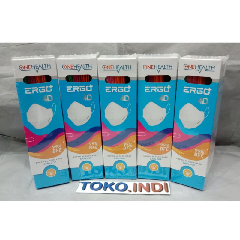 Masker Ergo Onehealth MIX 10 pcs / Masker Medis Ergo Mix warna