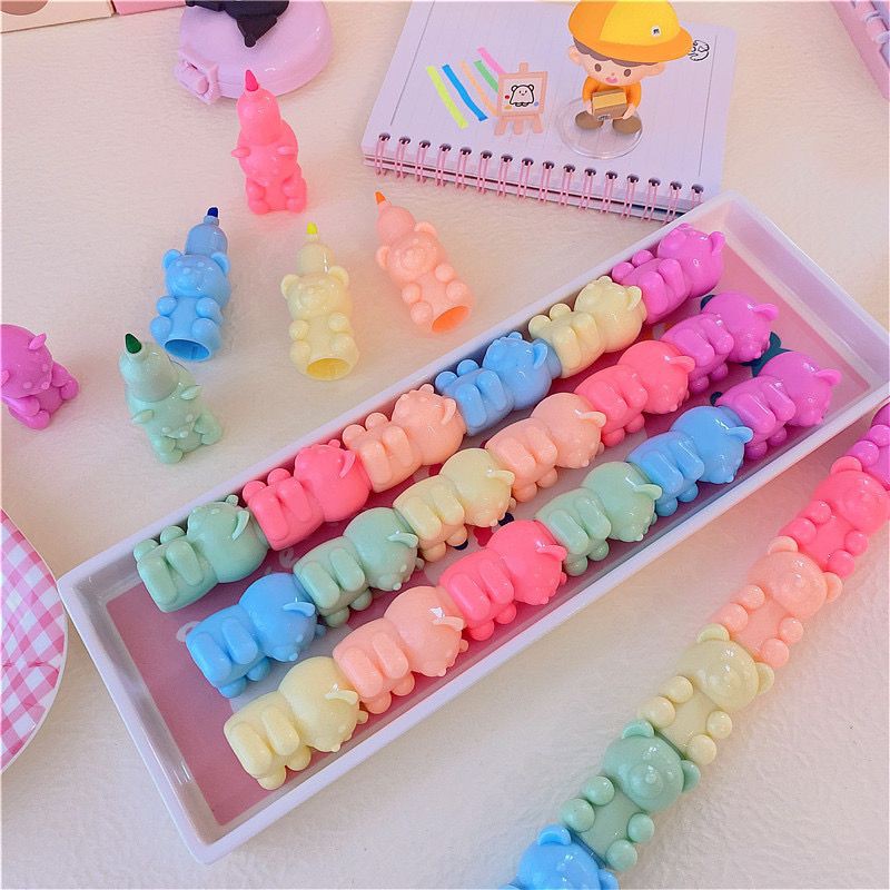 

[LuckyFortuna88] Stabilo bentuk gummybear Stabilo Bentuk Beruang Stabilo bentuk Hewan lucu Stabilo 1 set warna warni Highlighter bentuk Gummy bear Highlighter Bentuk beruang lucu Murah Kualitas Premium