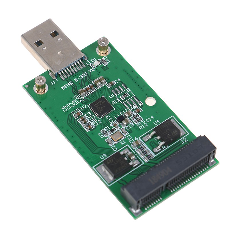 (Ele) 1pc Adapter Card Ssd Pcba Eksternal Mini Usb 3.0 Ke Pcie Msata Warna Putih