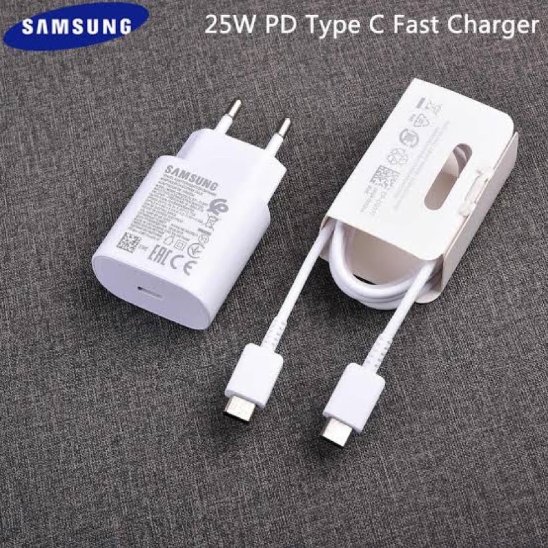 Charger Samsung Cable Usb Type C to C 25W Super Fast Charging 25watt M51 M52 A23 A33 M22 A53 A52 A52S A51 S20 S21 FE