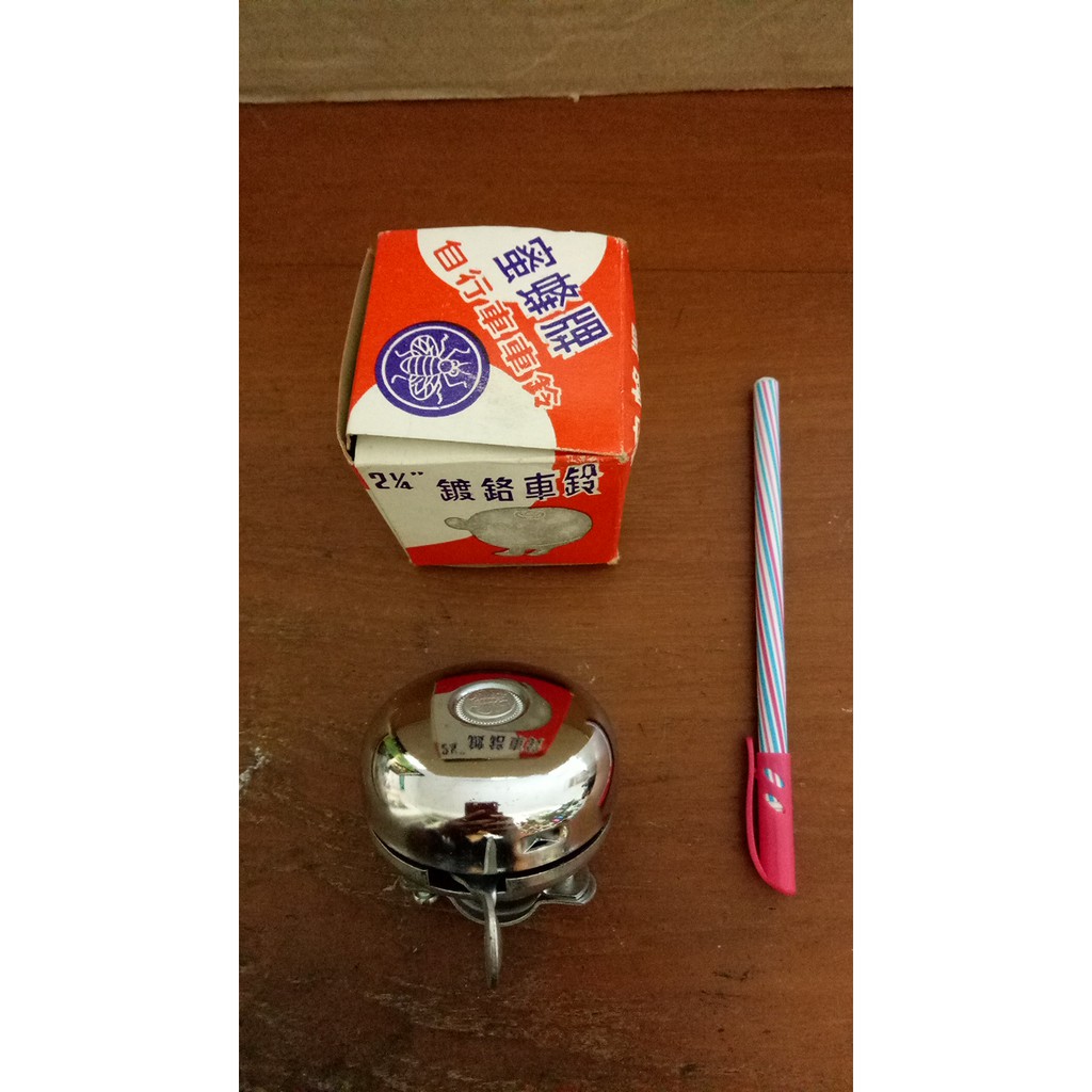 BEL SEPEDA BEE BRAND ONTEL ONTHEL ANTIK  KRING KRING MEKANIS PUTAR METAL KUBAH KROM NOS