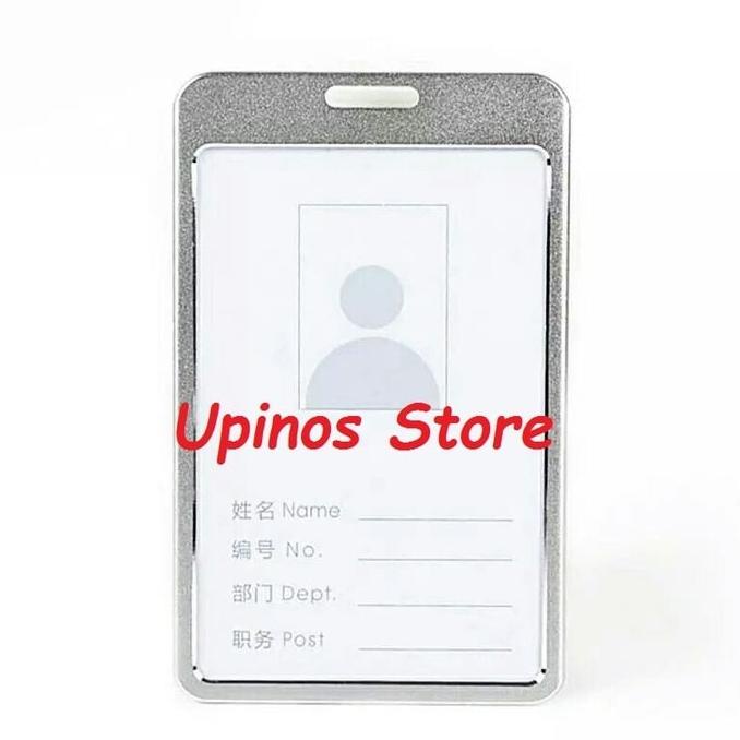 

READY COD Exclusive Aluminium Alloy Metal Potrait ID Card Holder Lanyard PROMOKode 3660