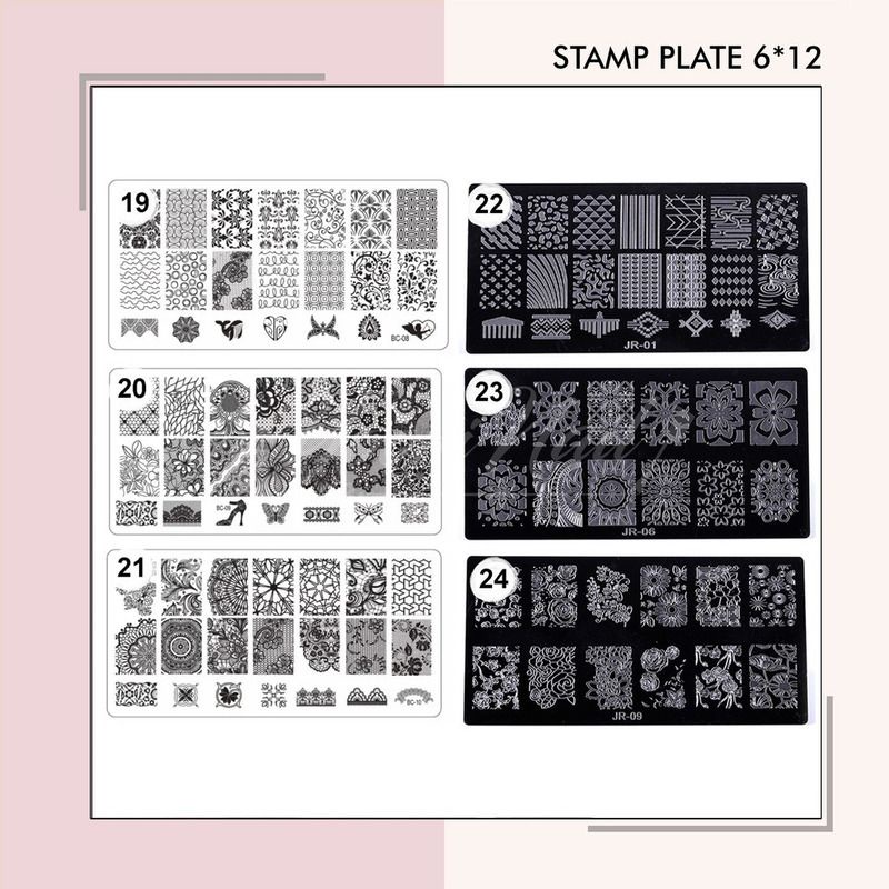 [ Stamp Plate no 1-20 ] Stamping plate cetakan stamp nail art motif