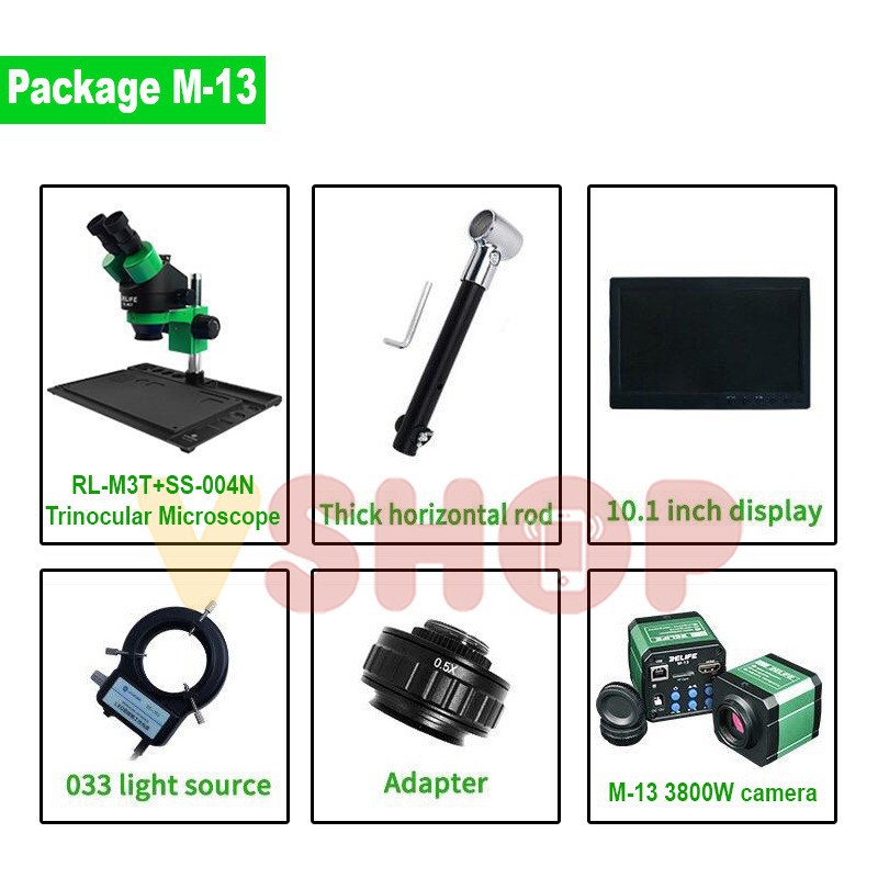 MICROSCOPE MIKROSKOP TRINOCULAR RELIFE RL-M3T+SS-004N+LED LAMP+DISPLAY