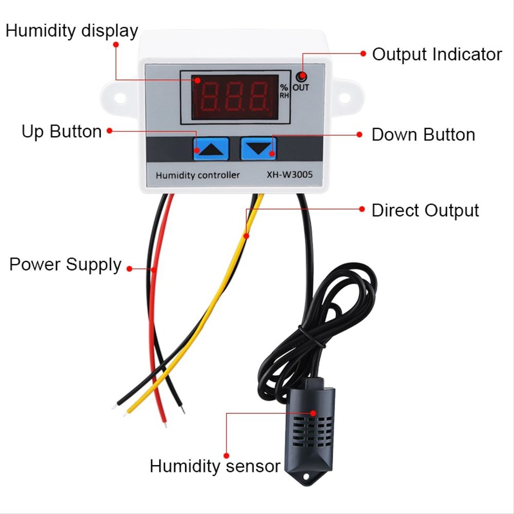 Humidity Controller Digital Hygrostat Control 220V 10A XH-W3005