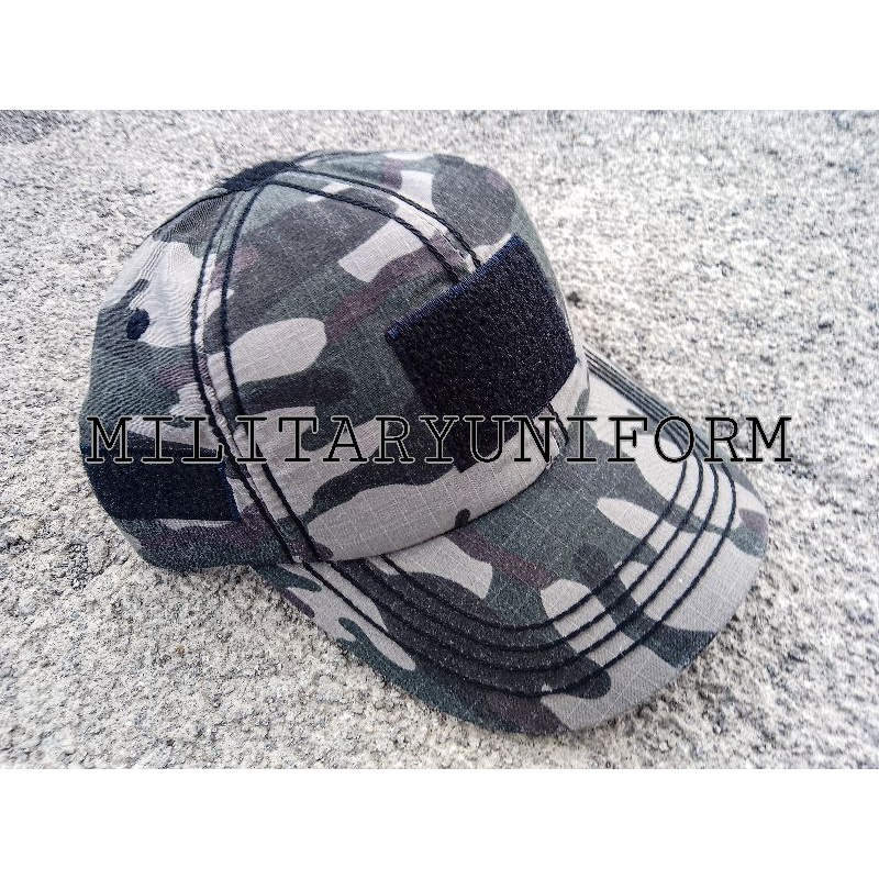 topi loreng rusia velcro