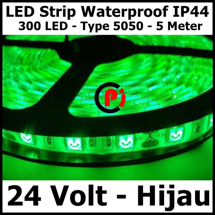 Lampu LED Strip 5050 IP44 Outdoor 24V 24 Volt V Warna Hijau