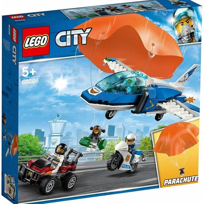 Open DS] LEGO City-60208 Sky Police Parachute Arrest Set Jet Airplane Motor Cop