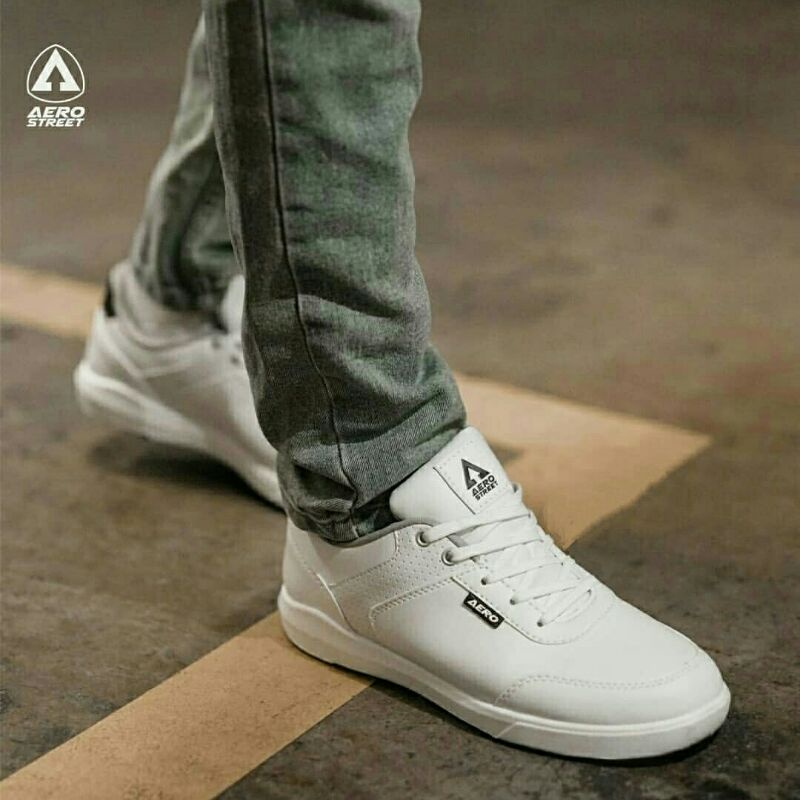 Sepatu Sneakers Putih Sport Casual Pria Wanita Aerostreet Arthur Size 40-43