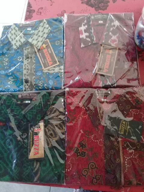 Ruzza Batik Anak Ukuran 0-15 Tahun Kemeja Motif Sogan Salju Hitam Abu