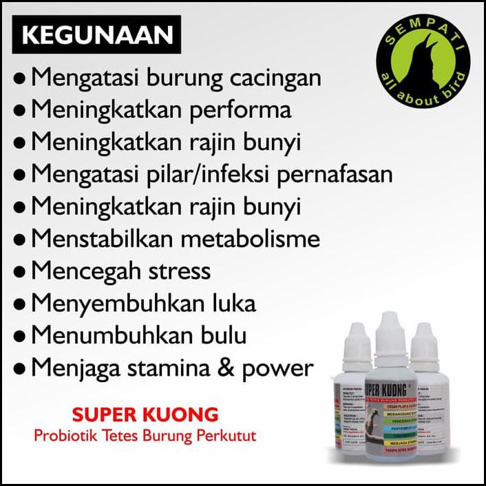 Super Kuong Super Kicau Obat Burung Sakit Cacingan Pilar Stress