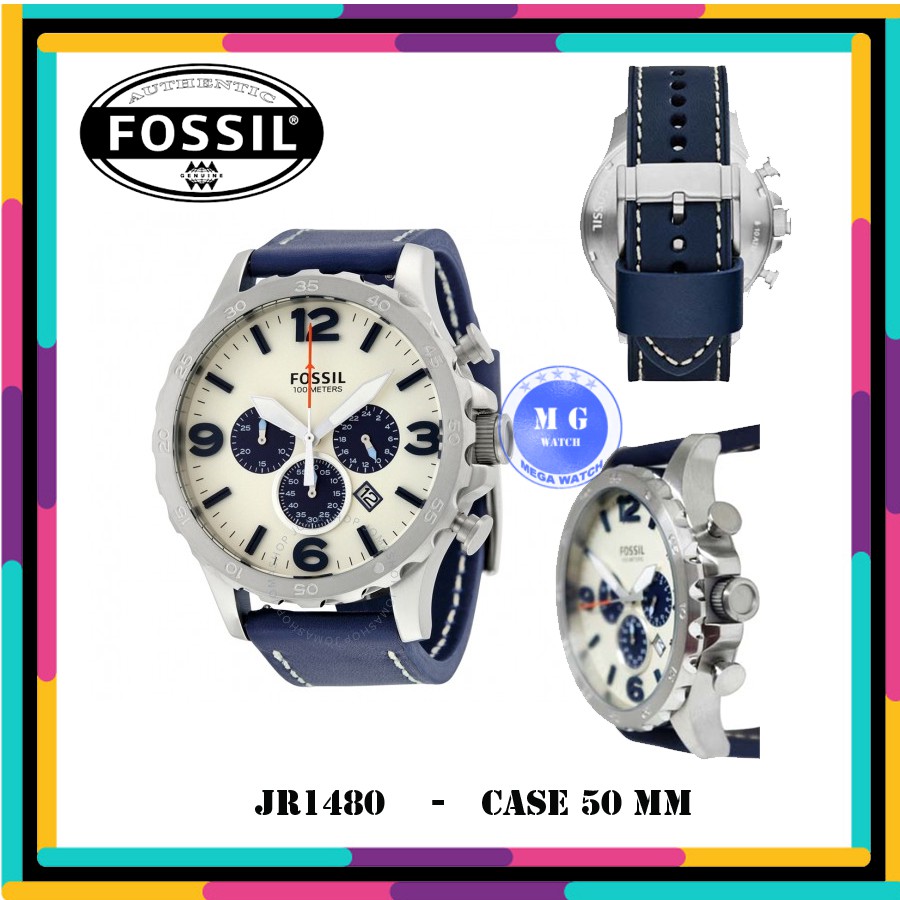 Jam Tangan Pria Fossil Original JR1480 JR 1480 Nate Chronograph MURAH