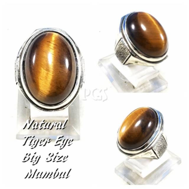 CINCIN BATU AKIK NATURAL TIGER EYE - BIDURI SEPAH PRESISI BIG SIZE MUMBUL BOSS TERMURAH