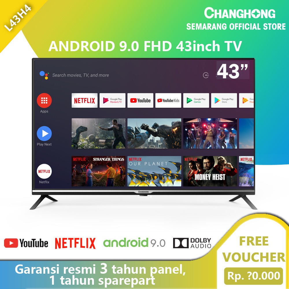 Changhong Smart Digital TV 43inch Android TV FHD LED TV