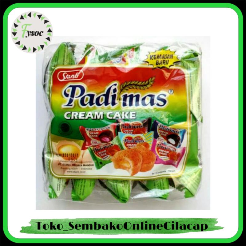 PADIMAS BOLU CREAM CAKE ANEKA RASA COKLAT PANDAN STRAWBERRY 10GR @PACK ISI 10 PCS