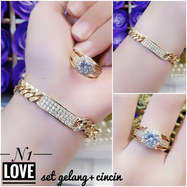 Xuping set perhiasan lapis emas 24k 1721k