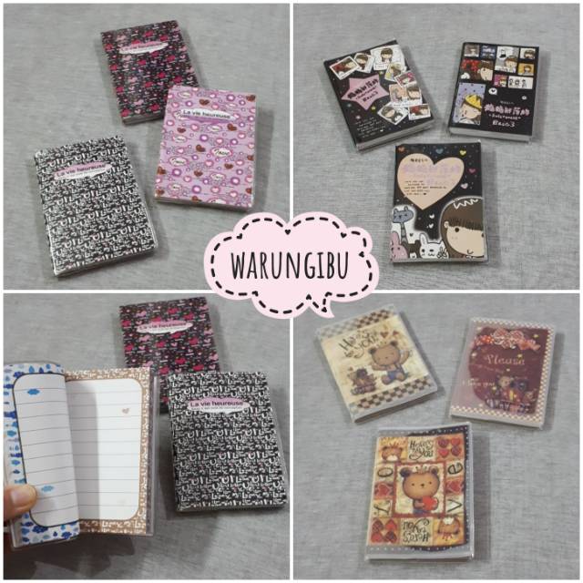 

Buku Tulis Kecil Bersampul Karakter Lucu, Mini Memo Diary