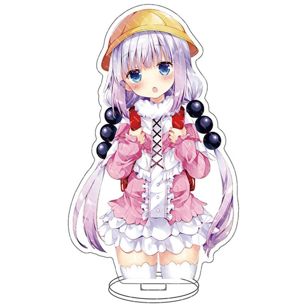 Stand Figure Anime Agustina Dua Sisi Kawaii Model Figure Transparan Miss Kobayashi's Dragon Maid Anime Karakter Plat Akrilik