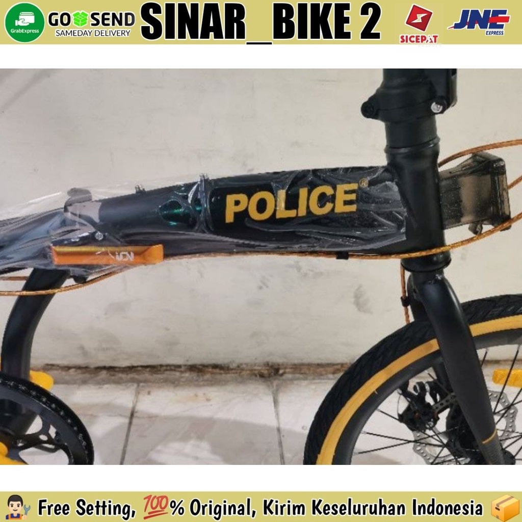 Sepeda Lipat 20 Inch Element Police Milan  8 Speed