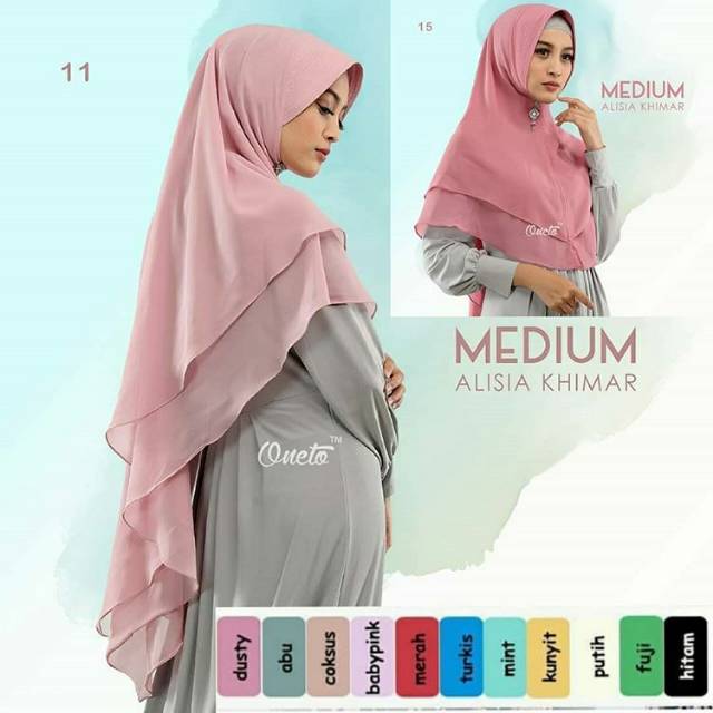 Hijab Khimar Alisha Pad Pinguin Termurah