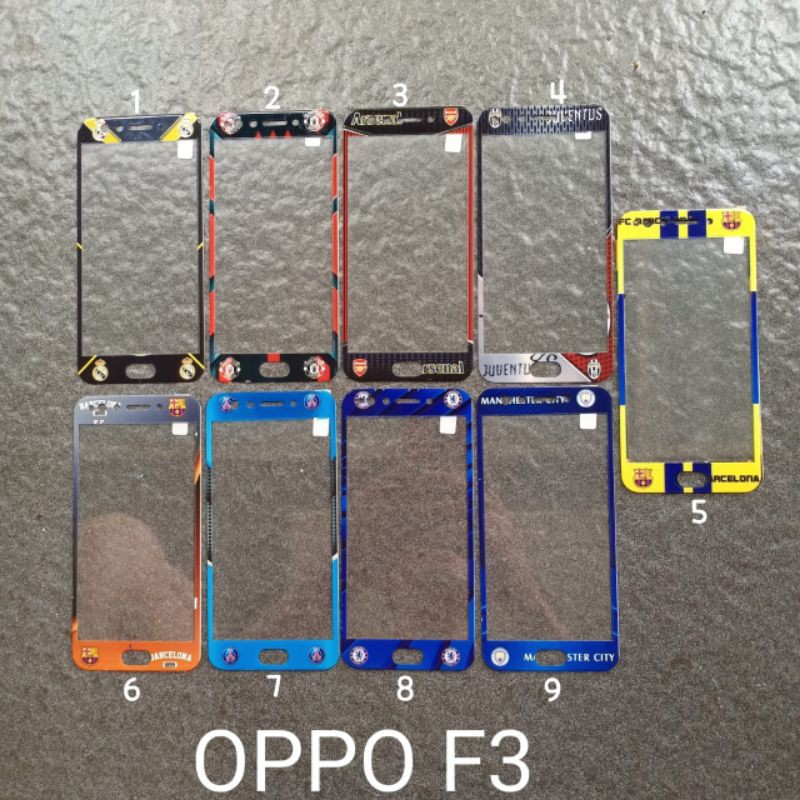 Tempered glass Oppo F3 motif gambar karakter anti gores kaca