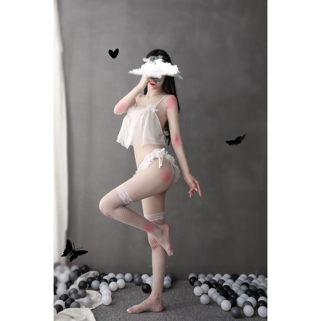 LI-146 lingerie pakaian dalam wanita lace lolita white renda putih classic cosplay