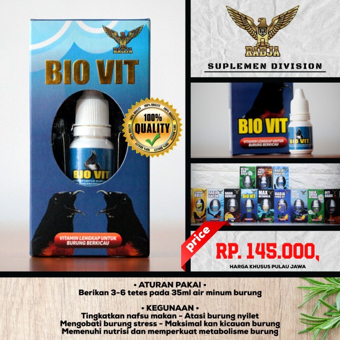 Dftoiutamtam Bio Vit Radja / Vitamin Burung Harian-Vitamin-Pakan Berkualitas Ori