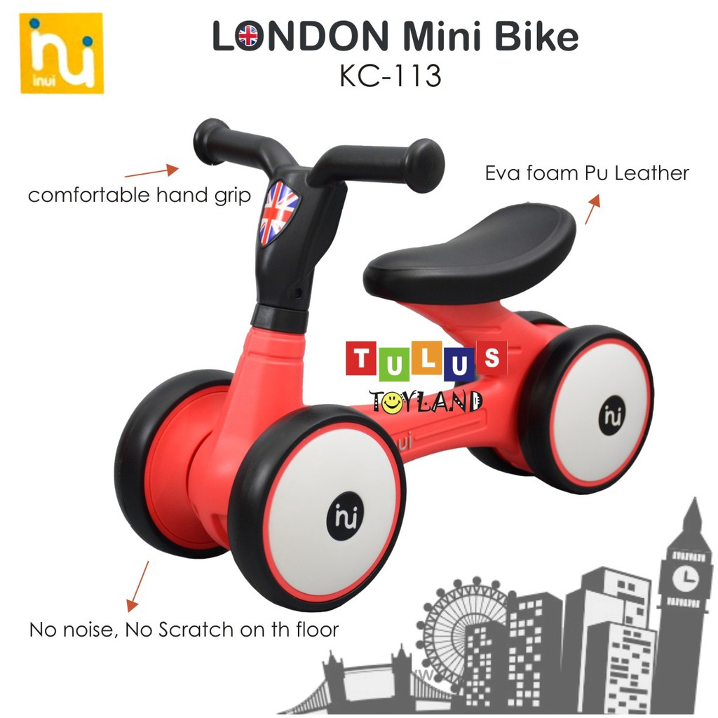 Sepeda Anak Inui LONDON Mini Bike kc113 Sepeda Balance Bike Tanpa Pedal murah trike roda 4 kc 113