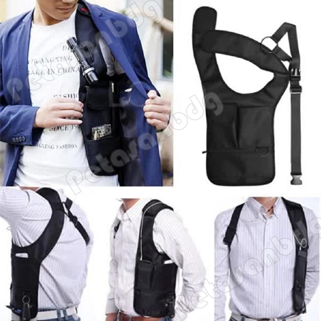 PTS -Men's Armpit Hidden Underarm / Tas Gadget Model Ransel FBI Outdoor Man &amp; Woman - Black