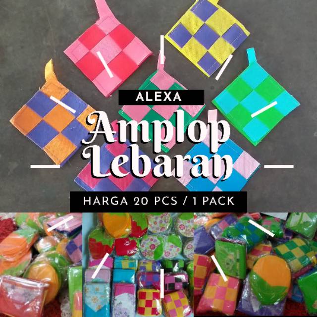 1 pak isi 20 Amplop lebaran ampau ketupat buah jeruk strawberry anpau ampow