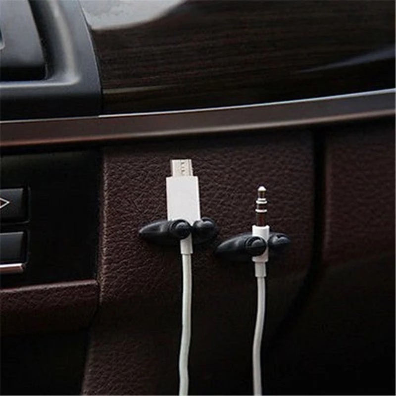 [8Pcs Car Wire Cable Holder ][Car Wire USB Cable Holder ][Tie Clip Fixer Organizer][Adhesive Car Charger Line Clasp Clamp USB Cable Car Headphone Cable Clip ]