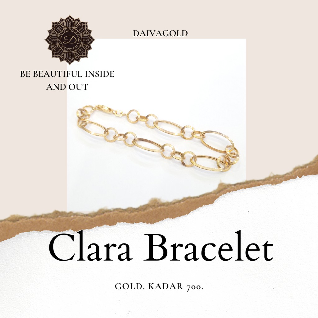Gelang Rantai Emas Asli Clara Kadar 700