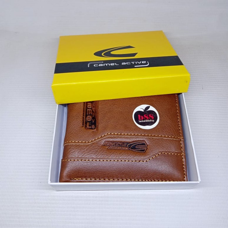 Dompet Kulit Sapi Asli Cmel Activ 002 Brown Pria Lipat Original Import Dompet Kulit Asli