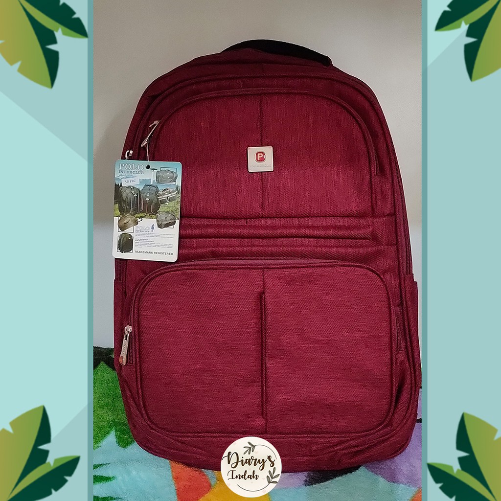 Preloved| Tas Ransel Polo Interclub Merah Pria Wanita [17]