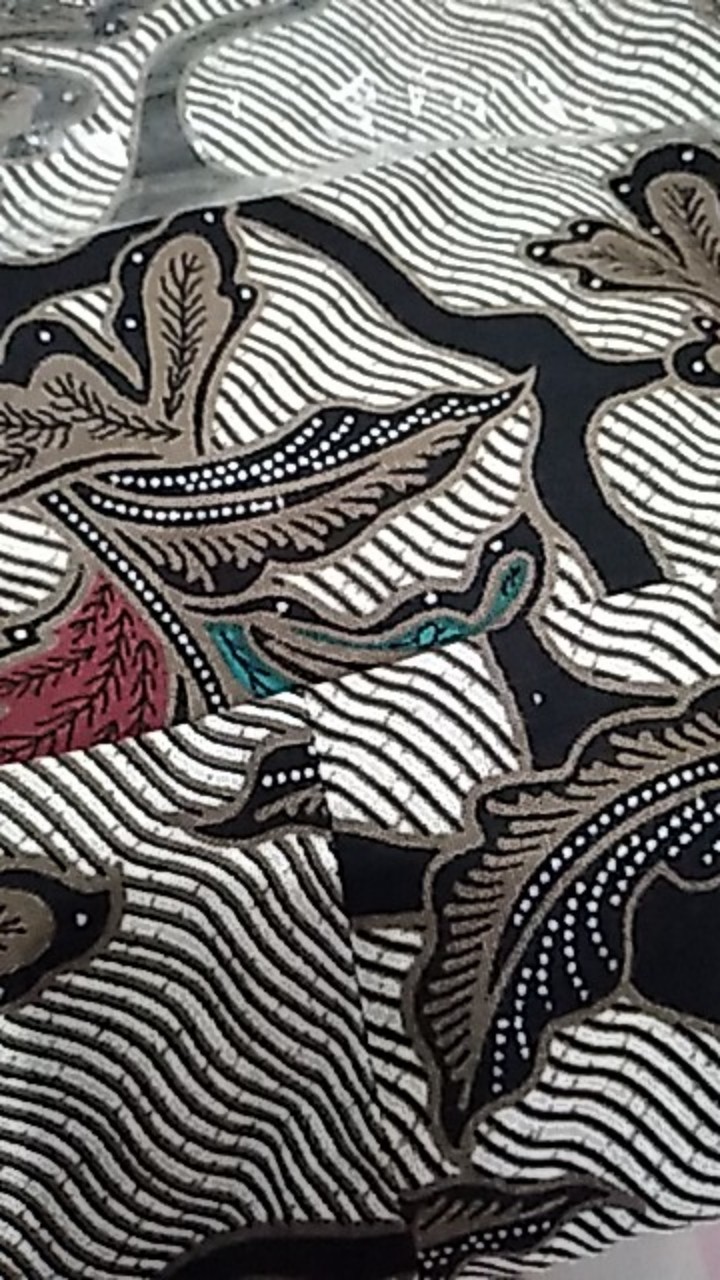 Gamis Peplum Lawasan Daun Batik Modern Wanita Muslimah Elegan