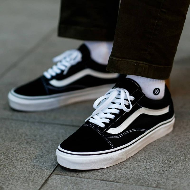 [SALE] VANS OLDSKOOL BLACK WHITE CLASSIC ORIGINAL 100% ( Global )