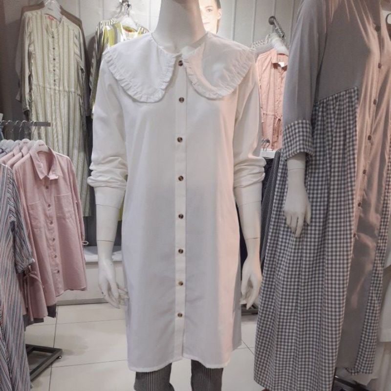 tunik putih graphis ori 100%