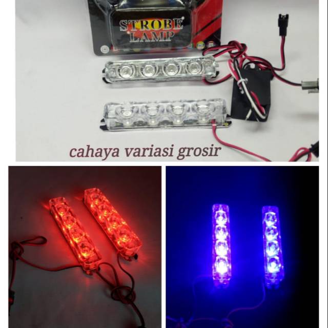 LAMPU LED 4 MATA  KEDIP MOTOR MOBIL 12VOLT-1
