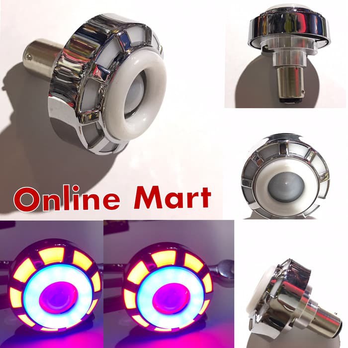 Bohlam Stop Led 2Tone Bola Lampu Belakang Proji Mini Motor Mobil Bisa