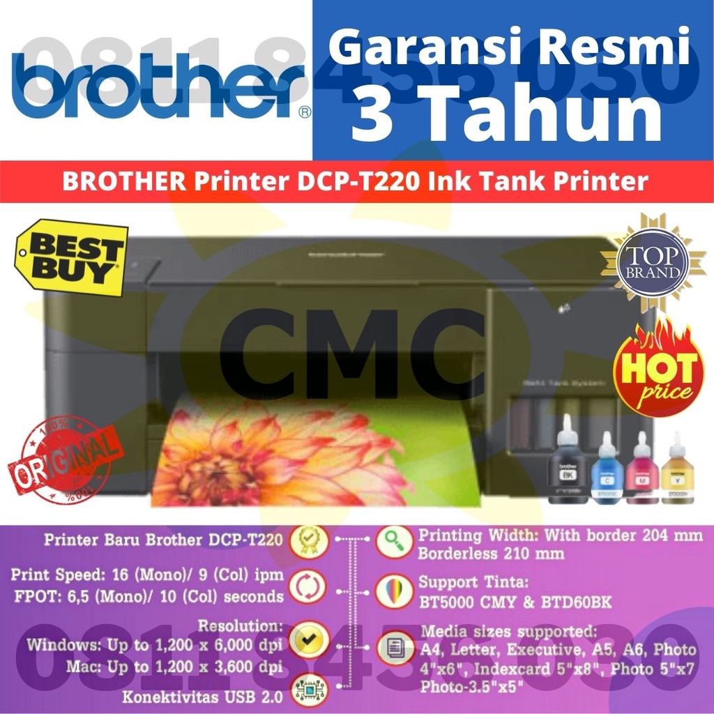BROTHER Printer DCP T220 Ink Tank Printer