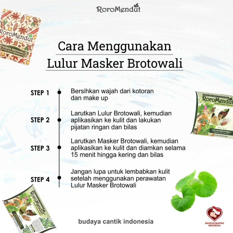 Masker Jerawat Premium Brotowali Roro mendut