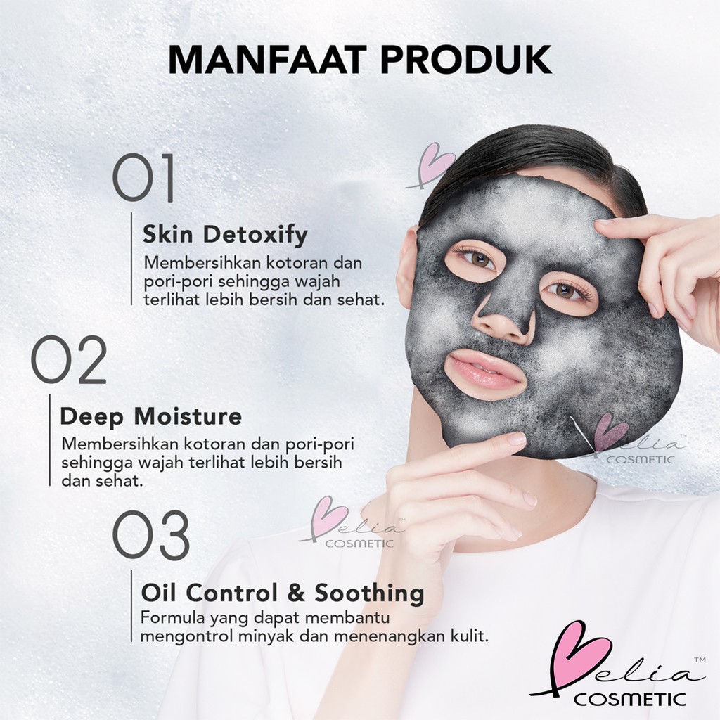 ❤ BELIA ❤ YOU Bubble Detox Purifying Bubble Sheet Mask | Charcoal 25ml | Y.O.U Skin Detoxify (✔BPOM)