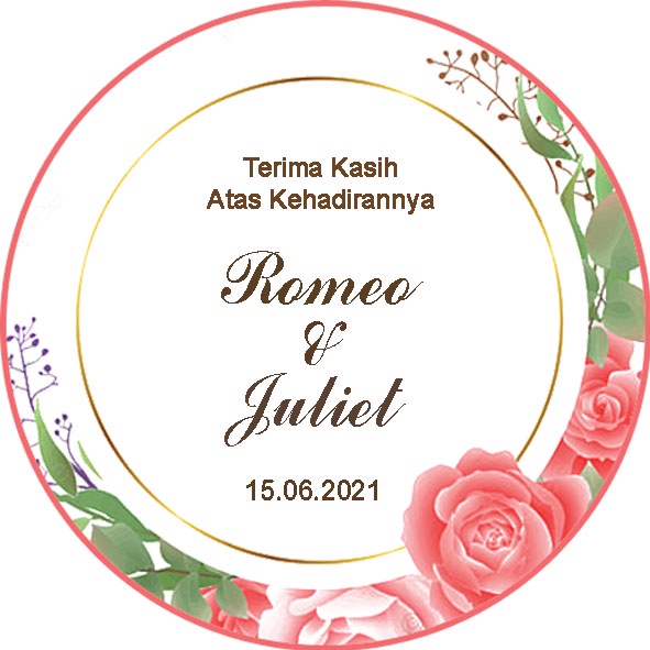 DESIGN KN-09 Kartu Ucapan Bulat. Kartu ucapan terimakasih undangan pada souvenir pernikahan, kartu u