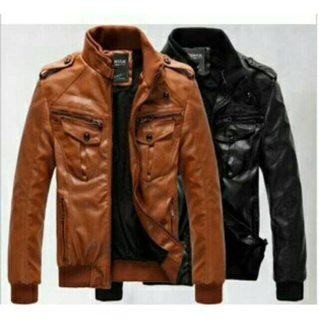 (NEW TREN) Jaket Kulit Mondy AJ /Bigsize/Size S M L XL 2XL 3XL 4XL 5XL/Casual Cowok Cewe