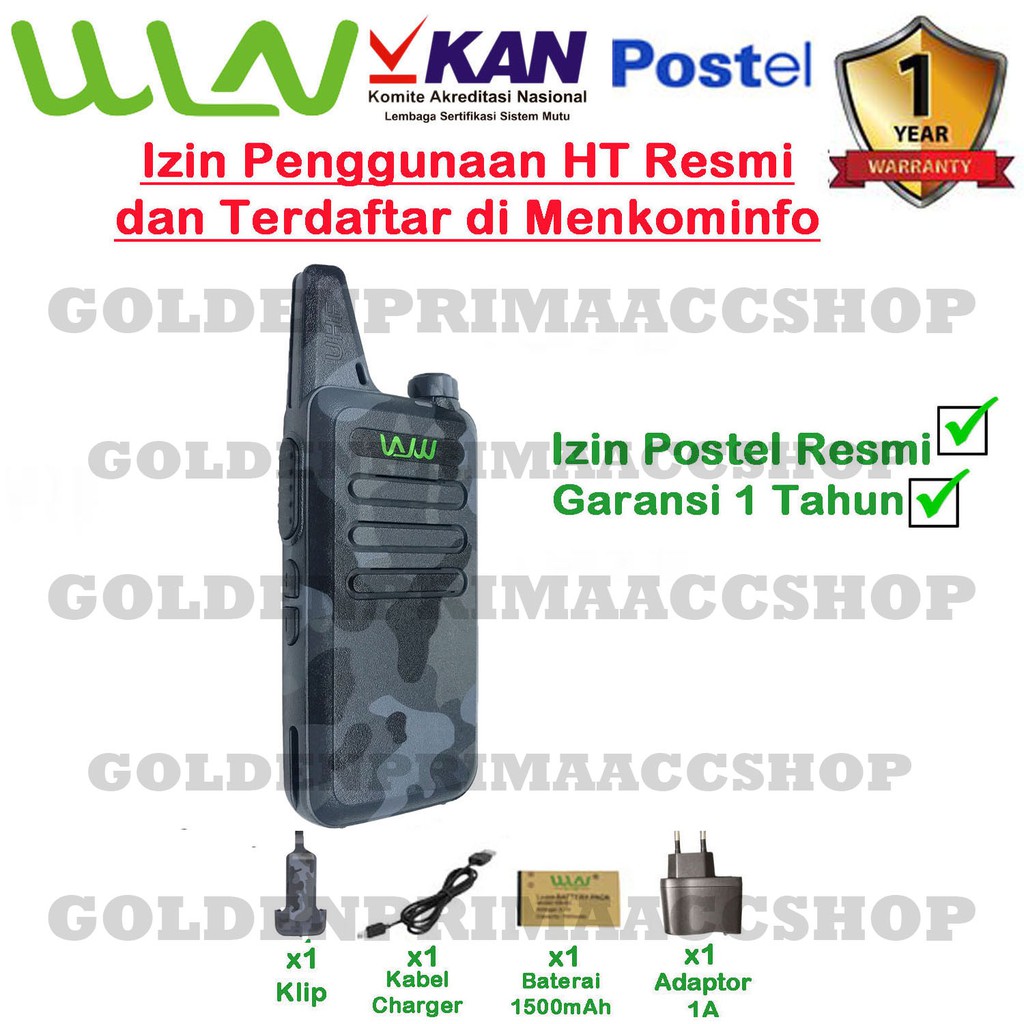 HT SATUAN WLN KD-C1 (ISI 1 PCS) VARIASI LORENG TANPA CHARGER DUDUK/DESKTOP