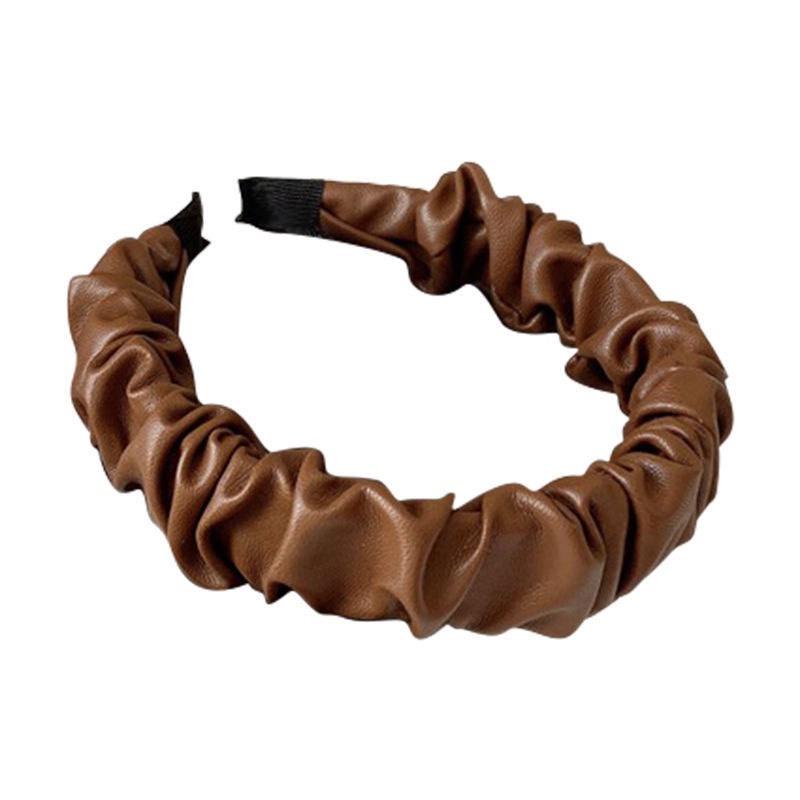 BANDO KERUT KULIT WARNA POLOS BENDO LEATHER WANITA KOREA SOLID COLOR LEMBUT HEADBAND HAIRBAND KOREAN HEAD HAIR BAND AKSESORIS RAMBUT SCRUNCHIE LEBAR WIDE PASTEL COLOR SOFT