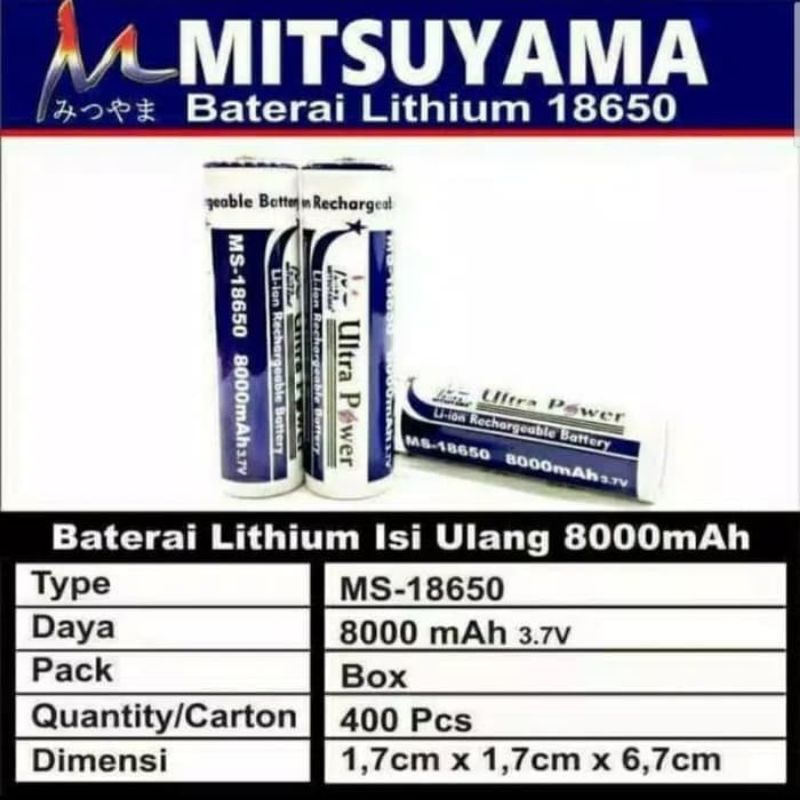 Baterai vape/senter MS-18650-baterai senter 18650